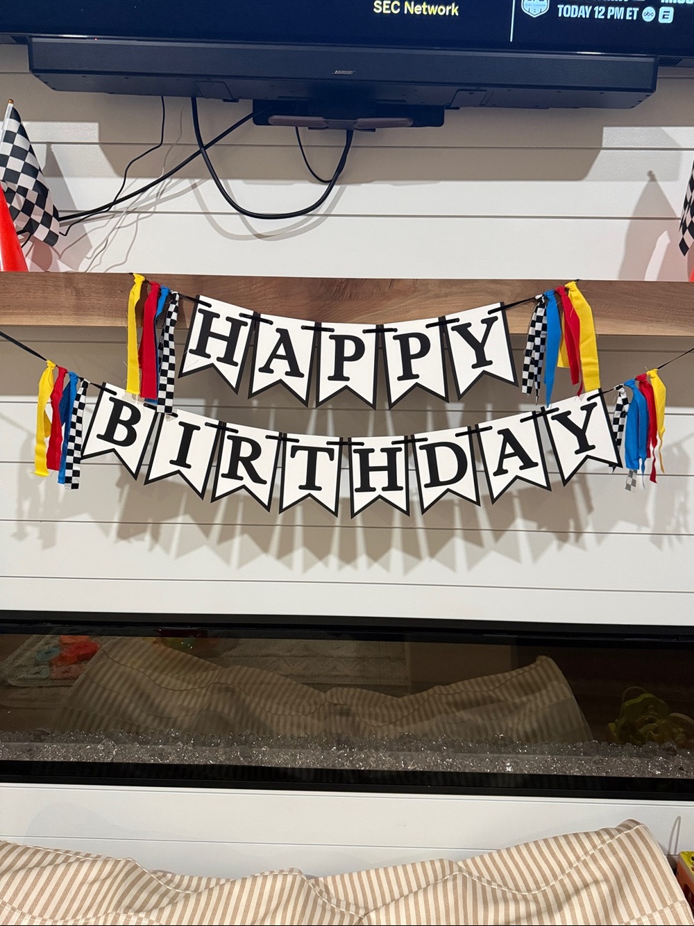 Checkered Flag Themed Birthday Decor